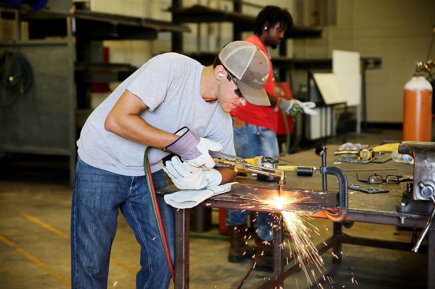 DeKalb resident Dustin Davis of DeKalb is enrolled on East Mississippi Community College’s Scooba campus in one of the college’s welding programs. Registration is under way for two new night welding courses at the Scooba campus.